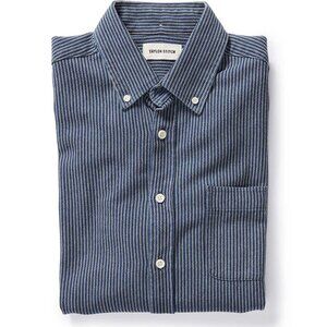 Mens Small Taylor Stitch Roped Indigo Button Down Dress Shirt - Perfect 38